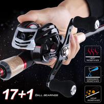 Žvejybos rinkinys 2,1 m / 2,4 m užmetimo meškerės ritės kombinacijos su 4 sekcijų „baitcaster“ meškere ir užmetimo rite 2.1m juoda