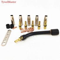 15AK degiklio pistoleto eksploatacinės medžiagos 24 vnt. dujų purkštukų antgaliai žąsies kaklelis, skirtas MB 15AK MIG suvirinimo degikliui 0.8mm