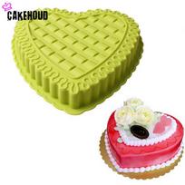 Silikono formos Didelio dydžio Love Heart DIY Mousse Šifono pyrago formelės Kepimo Dekoravimo įrankiai Priedai random įvairiaspalvis