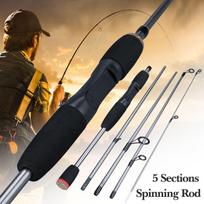 Spiningo / užmetimo meškerė 1,7 m 5 sekcijų stiklo pluošto stiklo pluošto meškerė skirta žvejybai su šėrykla Casting rod 1.7m