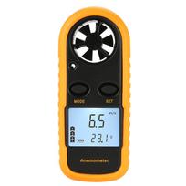 Mini LCD skaitmeninis anemometras Vėjo greičio oro greičio temperatūros matavimas su foniniu apšvietimu yellow & black