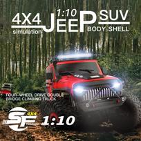 104311 RC Car 2.4G 1/10 4WD Jeep Car SUV Šlifuotas variklis Nuotolinio valdymo visureigis vikšrinis automobilis raudona