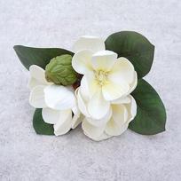 Imitacinės magnolijos gėlių dirbtinės gėlės namų vestuvių dekoravimui. Netikros gėlės balta