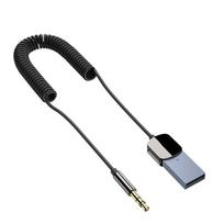 VAORLO Bluetooth 5.0 Aux Adapter Automobilinis belaidis imtuvas USB Į 3,5 mm lizdą Garso Muzika Mikrofonas Laisvų rankų automobilio komplektas Garsiakalbis Siųstuvas