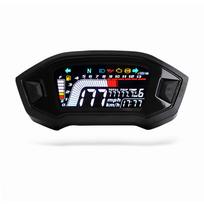 Motociklo spidometras Universalus tachometras LCD skaitmeninis odometro matuoklis kuro lygio matuoklis 14000rpm juoda