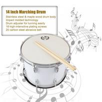 14 in Marching Drum Nerūdijančio plieno ir klevo medžio korpuso PVC būgno galvutė su lazdelėmis Peties dirželio raktas skirtas studentų profesionaliam būgnininkui