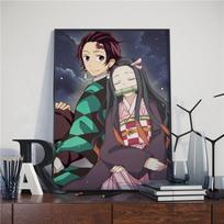Pasidaryk pats 5D deimantinė tapyba Demonų naikintojas: Kimetsu no Yaiba Kryželiu Siuvinėjimo Rinkinys Pilnas Gręžimas Siuvinėjimas Mozaikos Meno Paveikslas iš Deimantų Dovana Full Round 20X30CM