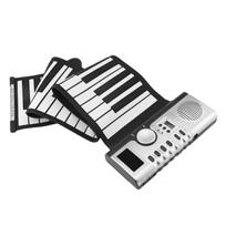 61 klavišų susukamas pianino klaviatūra Nešiojamas minkštas silikoninis elektroninis pianinas su įmontuotu LCD garsiakalbiu