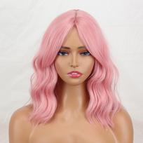 MISS WIG Brown Ombre blondinis sintetinio pluošto perukas su natūraliais kirpčiukais Moteriškas peleninis blondinas, banguotas perukas moterims 35 cm
