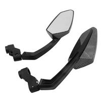 1 pora 8/10 mm juodo anglies pluošto stiliaus universalūs motociklų veidrodžiai motokroso galinio vaizdo veidrodžiai motociklo motorolerio šoninis veidrodėlis juoda/balta