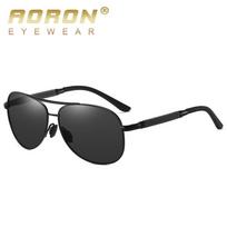 AORON metalinio rėmelio poliarizuoti akiniai nuo saulės vyrams Klasikinio prekės ženklo dizaino Anti Glare UV400 žvejybos vairavimo sportiniai fotochrominiai akiniai juoda