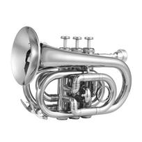 Bb Trimitas Mini kišeninis trimitas su kandikliu, nešiojimo maišelis Pirštinės Valymo audinys žalvario instrumentas