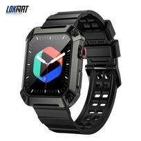 LOKMAT Sport išmanusis laikrodis, atsparus vandeniui „Bluetooth“ skambučiams, išmanieji laikrodžiai, 1,85 colio jutiklinis ekranas širdies ritmo monitorius, kūno rengybos stebėjimas juoda