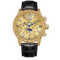 Naujas TOP prabangus vyriškas laikrodis su dėžute Fashion Big Gold Watch Daugiafunkcis automatinis vyriškas mechaninis laikrodis beige