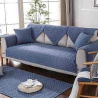 Cotton Linen Sofa Mat L Shape Sofa Cover Corner Thicken Cushion Couch Slipcover Non Slip Pet Kids Mat Sofa Blanket For Live Room 1pcs45x45 pillowcase