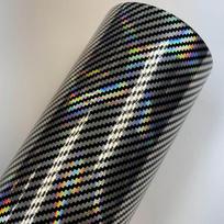 Holografinė vaivorykštės raudona anglies pluošto vinilo plėvelė su burbuliukais be oro nuleidžiama automobilio vinilo plėvelė, automobiliniai „pasidaryk pats“ 10CM X 152CM sidabras