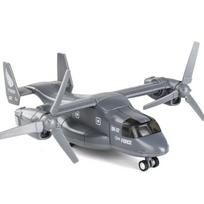1/400 mastelio Boeing Bell V-22 Osprey lėktuvo modelio žaislas, patraukiamas atgal žaislinis transportavimo lėktuvas su garsu ir šviesa vaikams, mažiems berniukams, mergaitėms, dovanų kolekcija 1/400-18.5x13x8cm pilka