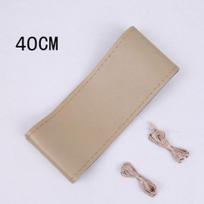 Ypač didelis vairo užvalkalas RV Sunkvežimiui mikropluošto odinis automobilio vairo pynimas Patvarus 40 42cm 45cm 47cm Beige 40CM