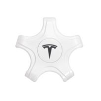 18 colių Tesla Model 3 2017- Automobilio ratų centriniai dangteliai ABS anglies pluošto stebulės dangteliai Model 3 apdaila Automobilio dekoracija balta
