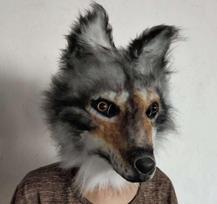 4 stiliaus Cosplay kaukės Baisi kaukė Latekso Vilko kaukė Vilkolakio pūkuoto gyvūno vilko kaukė Helovino kostiumų vakarėlio kaukė rekvizitai Priedai juoda