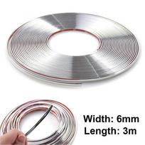 6/12/20 mm automobilio chromo apdailos juostelės priekinių žibintų galinių žibintų dangčio durų lango kėbulo dekoratyvinės juostos lipdymas viduje 3M-6mm