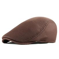 Pavasario Vasaros Vyriškos Beretės Skrybėlės Kvėpuojantis Tinklelis Newsboy Kepurės Lauko Apsaugos nuo Saulės Skrybėlės Plokščia Kepurė Reguliuojamos Kepurės 55-60cm kava