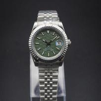 36/39 mm laikrodis žaliai dryžuotas laikrodis NH35 automatinio mechaninio judesio pritaikyti laikrodžio priedai