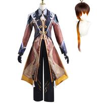 Žaidimas Zhongli Cosplay kostiumai Anime drabužiai Cosplay uniformos Zhongli drabužiai Helovino vakarėlio kostiumai vyrams L-(Costume+Wig)