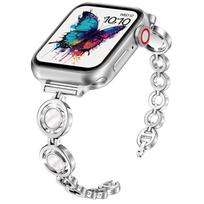Papuošalo dirželis Apple Watch juostai Ultra 49mm 41mm 38 40mm 42 44 45mm Prabangus grandinėlės metalinis apyrankės IWatch Series 7 8 6 5 4 3 Se 42mm 44mm 45mm 49mm gray