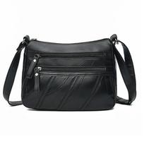 Senovinės piniginės moterims Crossbody Bag Retro PU odinės pečių rankinės Didelės Crossbody Krepšiai juoda