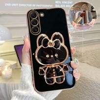 Veidrodinis silikoninis telefono laikiklio dėklas, skirtas Samsung Galaxy A34 A54 5G A21S A20S A10 A10S A11 A12 A13 A14 A70 A23 A01 A02 A03 A04 smūgiams atsparus dangtelis A21s juoda