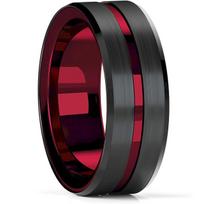 Madingi 8 mm juodi volframo vestuviniai žiedai vyrams Unikalaus rašto įdėklas juodas anglies pluošto nerūdijančio plieno žiedas vyriškas vestuvinis žiedas 6