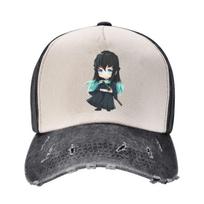 Demon Slayer Muichiro Tokito Chibi beisbolo kepuraitės Merch Vintage sugedęs džinsinis tėtis kepurė unisex lauko vasaros kepurės kepurė One Size