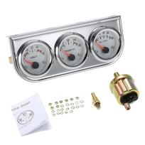 52MM alyvos slėgio Farenheito vandens temperatūros matuoklis Voltmetras Chromas 3 viename matuoklio komplektas automobilis 2-T įvairiaspalvis