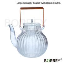BORREY stiklinis arbatinukas chrizanteminis žiedlapių raštas arbatinukas su filtro rankena viryklė Mikrobangų krosnelei saugi borosilikatinio stiklo kavos virdulys 850ML TeaPot
