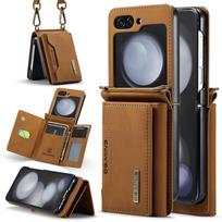 Crossbody Piniginės kortelės Solt Odinis dėklas, skirtas Samsung Galaxy Z Flip 5 3 4 Z Fold 5 4 3 S23 S22 Ultra A14 A24 A34 A54 A13 A53 Kišeninės piniginės dirželio dangtelis Samsung Z Flip 5 ruda