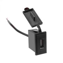 12v mini USB automobilinio įkroviklio lizdas 2.4a maitinimo adapteris kvadratinės formos ugniai atsparus motociklams auto sunkvežimiams keturračiams valtis automobiliui Rv autobusas juoda
