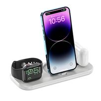 Greitas belaidis įkroviklis 3 viename įkrovimo stotelė, skirta iPhone 14 13 12 11 Pro Xs Max Plus, skirta Apple Watch 8 7 6 Se 5 Airpods Pro standard balta
