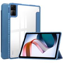 Skaidrus odinis dėklas Xiaomi 5/6 Pro Redmi Pad 10.61 2022 planšetiniam kompiuteriui, stovas, PU skaidrus kietas PC galinis apsauginis dangtelis Redmi Pad 10.61 2022 mėlyna