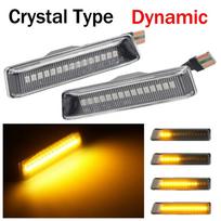 LED dinaminis posūkio signalo žibintas, skirtas BMW X5 E53 3 serijos E36 šoninio žymeklio blykstė, tekantis vanduo, mirksintis lemputė 2PCS Dynamic Crystal