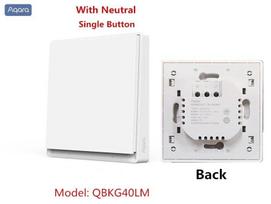 „Xiaomi Aqara Smart Wall Switch E1 ZigBee 3.0“ su neutraliais laidais išmaniaisiais jungikliais veikia su „Aqara Homekit“ 2 keys balta