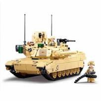 Antrojo pasaulinio karo karinės JAV karinės pajėgos Abrams M1A2 mūšio tankas vežimas statybiniai blokai armijos klasikiniai priedai Modelis vaikams Dovanos žaislai No Box
