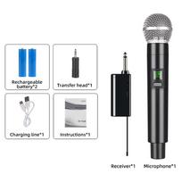 VAORLO belaidis dvigubas mikrofonas Karaoke 30M perdavimo namų laikmenos mikrofonas su imtuvu, skirtas televizoriaus garsiakalbiams HD garsas didelės raiškos „Plug and Play“ 1PC Microphone juoda