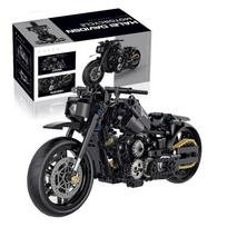 586vnt Klasikinis motociklas Konstravimo Modelis Blokai Moto Road Racer Plytelės Kalėdinės Dovanos Žaislai vaikams Berniukai Vaikai Suaugusiesiems Techninė juodos alyvuogių spalvos