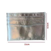 Genuine Leather Ultra-thin Credit Card Holder Purse Multi-card Slot Bank Credit ID Bag Silver Mini Cute Wallet for Women Men sidabras