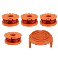 4/6Pcs Replacement Spool Line Parts Grass Trimmer Edger with Cap for WORX WA0010 6Pcs Spool+2Pcs Cap