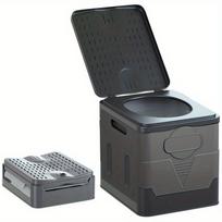 Automobilinis sulankstomas tualetas, nešiojamasis automobilinis tualetas, lauko stovyklavietė, pisuaras, avarinis prietaisas automobilyje, mobilus tualetas Single toilet juoda/pilka spalva