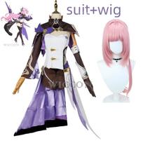 Anime Impact 3 Elysia Cosplay Kostiumas Žaidimas Ugnį Gaudanti Kandis Suknelė Batai Perukas Moteris Šventė Helovinas Kostiumas L