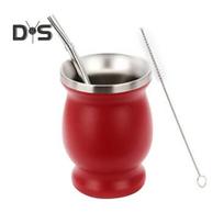 Yerba Mate puodelių rinkinys Dvigubos sienelės nerūdijančio plieno moliūgo formos puodelis su Bombilla arbatos puodelio valymo šepetėliu Antioksidantu turtingos energijos didinimo arbatos rinkinys juoda