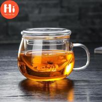 Biuro karščiui atsparus stiklinis arbatos kavos puodelis su dangteliu ir infuziniu permatomu gh borosilikatinio stiklo filtras arbatos puodelis vandens butelis orange